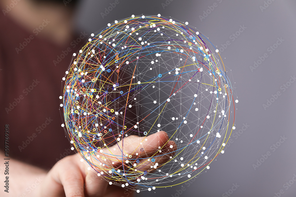 Poster abstract image of a global network. perfect for technology, connection, and digital concepts.