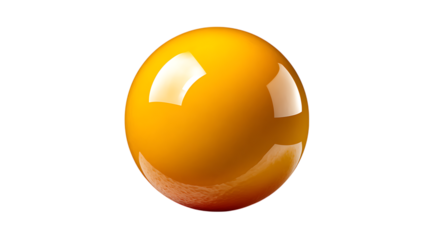 Shiny orange easter egg isolated on transparent background