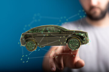 Futuristic car design concept.  Perfect for tech, innovation, and automotive industry projects.