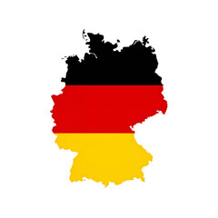 Obraz premium Germany detailed map with flag of country. German border boundary country shape nation national illustration on transparent background PNG.