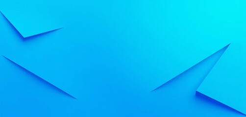 Fototapeta premium Dynamic blue gradient abstract background featuring sharp, angular paper cut shapes in a blunt vector style, cool, background