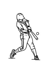 Fototapeta premium Baseball Player Swinging Bat