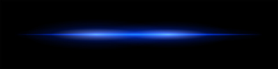 Horizontal glowing beam with soft blurred edges and bright center. Smooth gradient spreads across background forming minimal futuristic light effect.