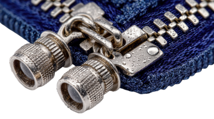 The Art of Closure: An up-close, macro perspective of a zipper, a marvel of textile engineering. The metallic glint of the zipper teeth catches the eye against the fabric.