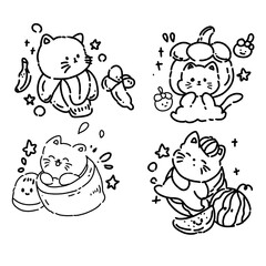 set of funny cartoon animals