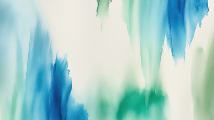 Soft watercolor abstract background with blue and green