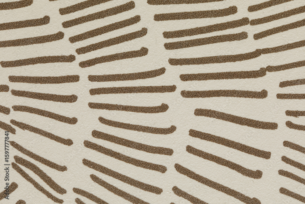Poster high-resolution stock photo of an abstract pattern with brown lines on a beige background. perfect f