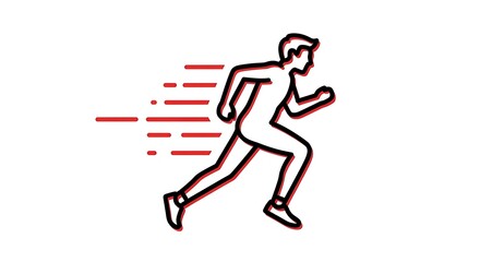 Running man vector illustration for fitness workout jogging marathon and sport themed graphic design project