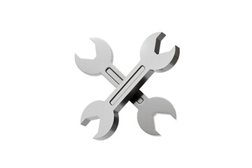 3d Wrench tool equipment icon. Realistic metallic mechanic tool concept. Building tools spanner wrench isolated on white transparent background. Minimal cartoon cute smooth. Spanner tool. 3d render.