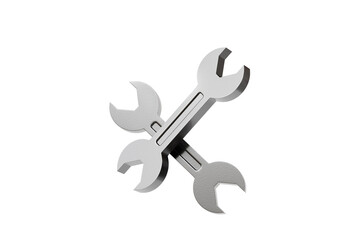 3d Wrench tool equipment icon. Realistic metallic mechanic tool concept. Building tools spanner wrench isolated on white transparent background. Minimal cartoon cute smooth. Spanner tool. 3d render.