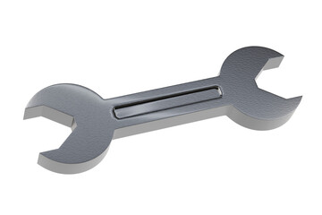 3d Wrench tool equipment icon. Realistic metallic mechanic tool concept. Building tools spanner wrench isolated on white transparent background. Minimal cartoon cute smooth. Spanner tool. 3d render.