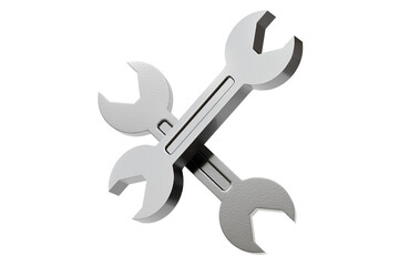 3d Wrench tool equipment icon. Realistic metallic mechanic tool concept. Building tools spanner wrench isolated on white transparent background. Minimal cartoon cute smooth. Spanner tool. 3d render.