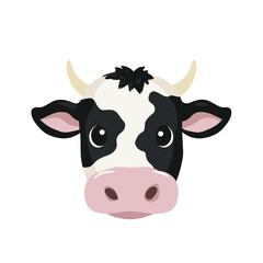 Cute Cow Face Clipart, Vector Logo, Icon