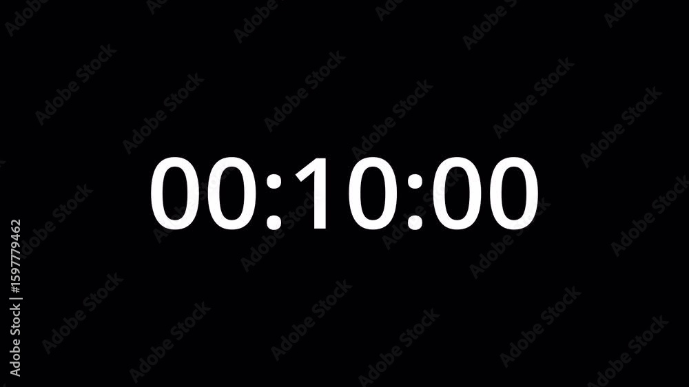 Wall mural fifteen minute countdown timer animation in fifteen seconds, 15 minute timer animation in 15 seconds