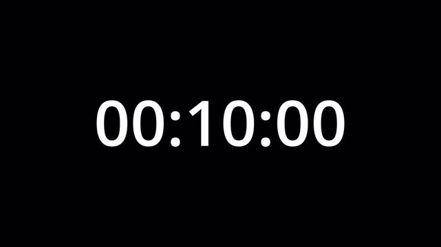Fifteen minute countdown timer animation in fifteen seconds, 15 minute timer animation in 15 seconds with transparent background, Countdown in 4k.