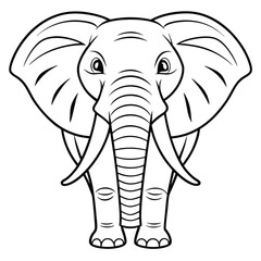 Naklejka premium Charming group of animals illustration for a coloring book page isolated on white background