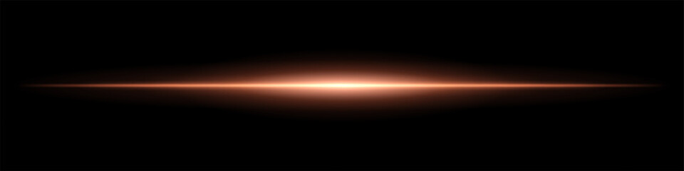 Single horizontal beam with intense glow at the center and sharp fade at the edges. Creates a clean visual effect with minimal abstract focus.