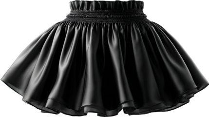 Black Mini Skirt Elegance: The sleek black mini skirt with its flowing fabric exudes modern elegance, perfect for adding a touch of refined fashion to any ensemble. 