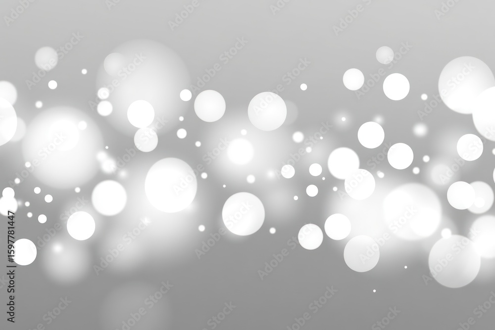 Poster white bokeh light grey background circles effect.