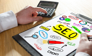 Seo concept on a clipboard
