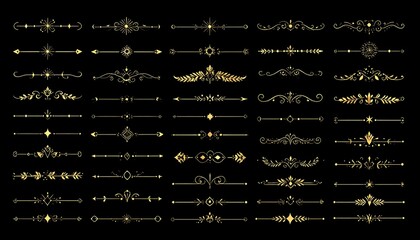 Gold decorative dividers on black