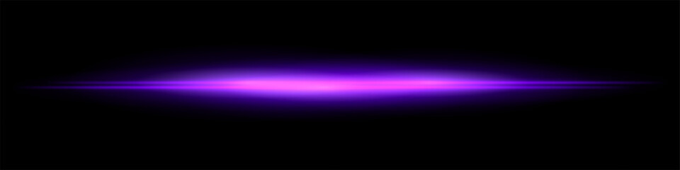 Intense horizontal beam with bright central area and wide fading glow. Clean abstract effect combining sharp and soft contrasts in one direction.