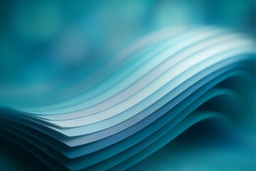 Abstract teal waves flow with a gradient of blue hues, creating a serene and modern design element.