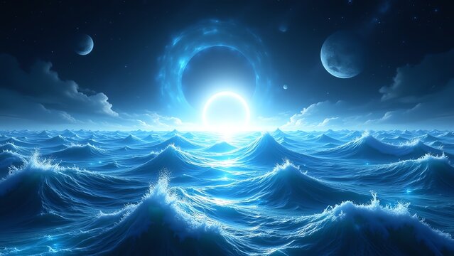 abstract blue background with stars