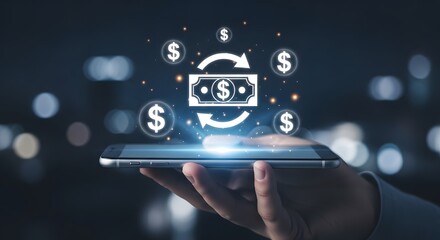 Digital currency exchange and financial transactions on a smartphone.