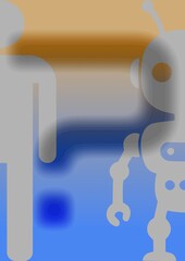 Abstract robotics: a fusion of human-like forms and machine elements, symbolizing the evolving future of AI and technology