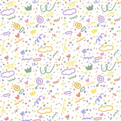 Cute Pastel Doodle Seamless Pattern