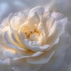 Fototapeta premium Closeup Of A Beautiful White Camellia Flower