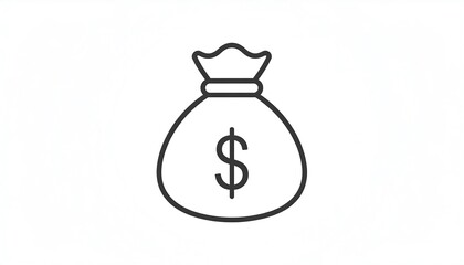 Simple money bag icon