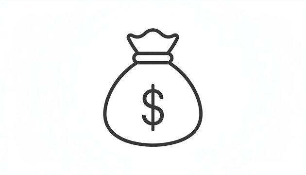 Simple money bag icon