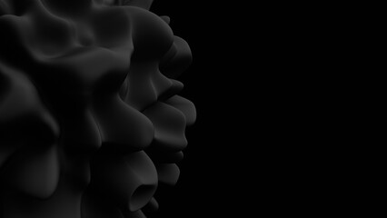 3d abstract black morphing sphere. 3d rendering illustration not AI