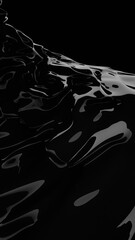 Abstract black vertical background. Oil, petroleum, rock oil. Silk, satin. Black tar, gum. 3d rendering illustration not AI