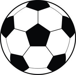 A classic black and white soccer ball is ready for a game on the field, perfect for sports and recreation themed designs and backgrounds