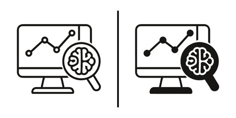 Data Analysis & Visualization: Captivating graphic of data analysis with brain and computer screen
