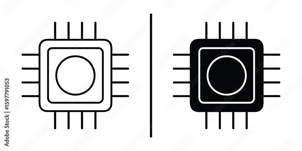 Poster digital circuit board: a side-by-side comparison of a digital circuit board in a modern design. illu