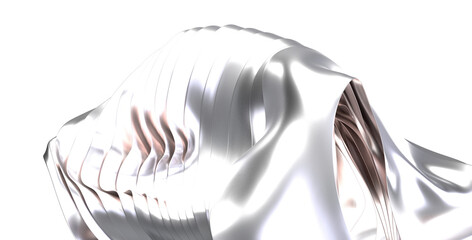 High-resolution image of a sculpted white fabric, perfect for modern designs.  Elegant and abstract.