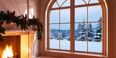 Cozy Winter Fireplace Scene

