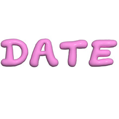3D Balloon Word Date
