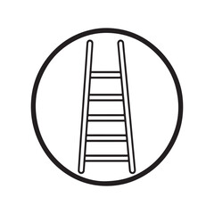 Simple and clean vector icon of a staircase or ladder with a white background.