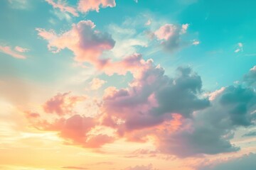 Photo of soft and dreamy sky backgrounds sunlight outdoors.