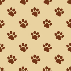 seamless repeating pattern of paw prints.