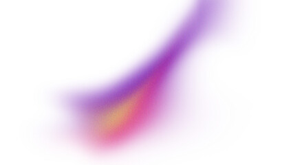 Vibrant abstract purple pink yellow color grainy gradient shape isolated on transparent background, noise texture for brochure banner header poster cover wallpaper backdrop design. 
