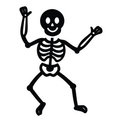 skeleton with a skull on his shoulder