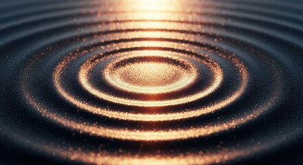 Ripples on water surface with golden light