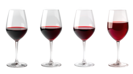 Three glasses of red wine, a celebration of flavor and atmosphere three