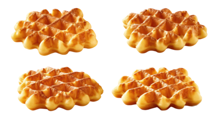 Four delectable food items meticulously arranged in a row, showcasing culinary artistry and tempting flavors.